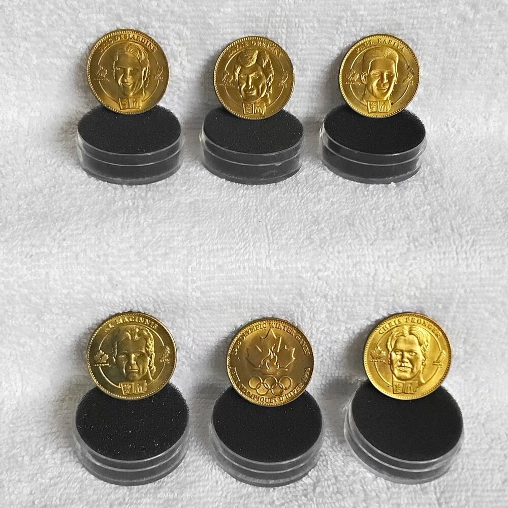 Lot of 6 1998 Olympic Winter Games Double Headed Metal Medallions!!